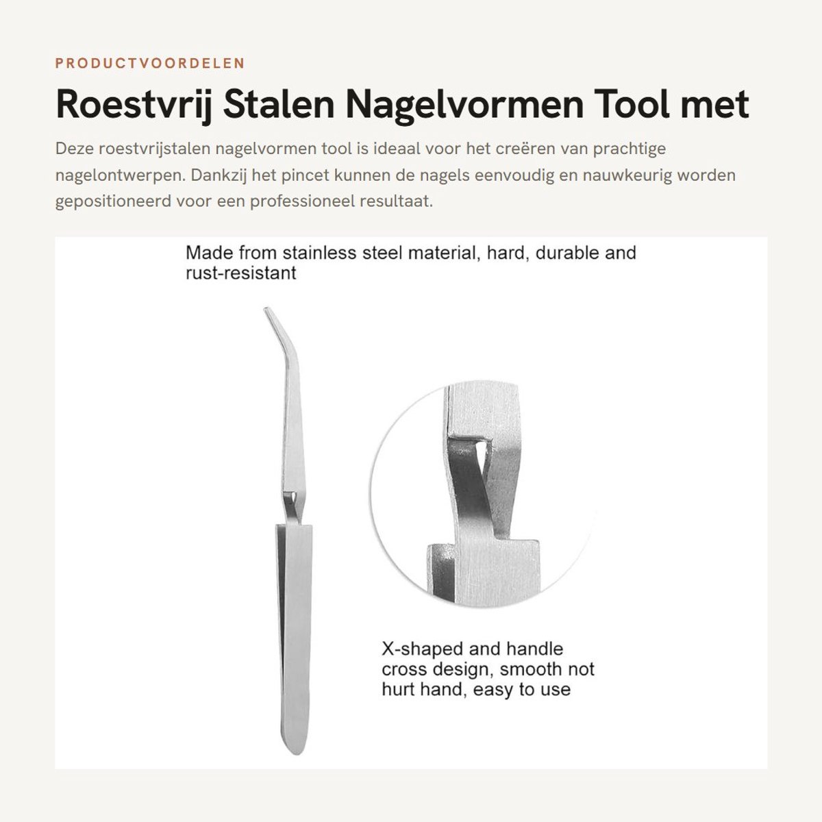 Dailygoods- Nagelvormen Roestvrij Staal - Acryl Nagels - Nail Art Tool - Pincet - Clip - Lichtgewicht en Creatief Gebruik - Nageltools