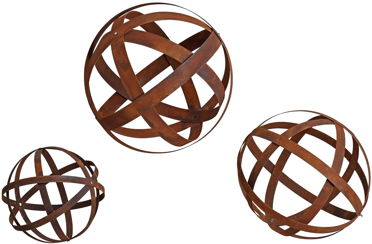 Dailygoods- Tuindecoratie Decoratieve Roestbal - Tuinbeelden - Tuindecoratie Buiten - Muurdecoratie Buiten - Uniek Staal - Diameter 30/40/50 cm - Tuinballen