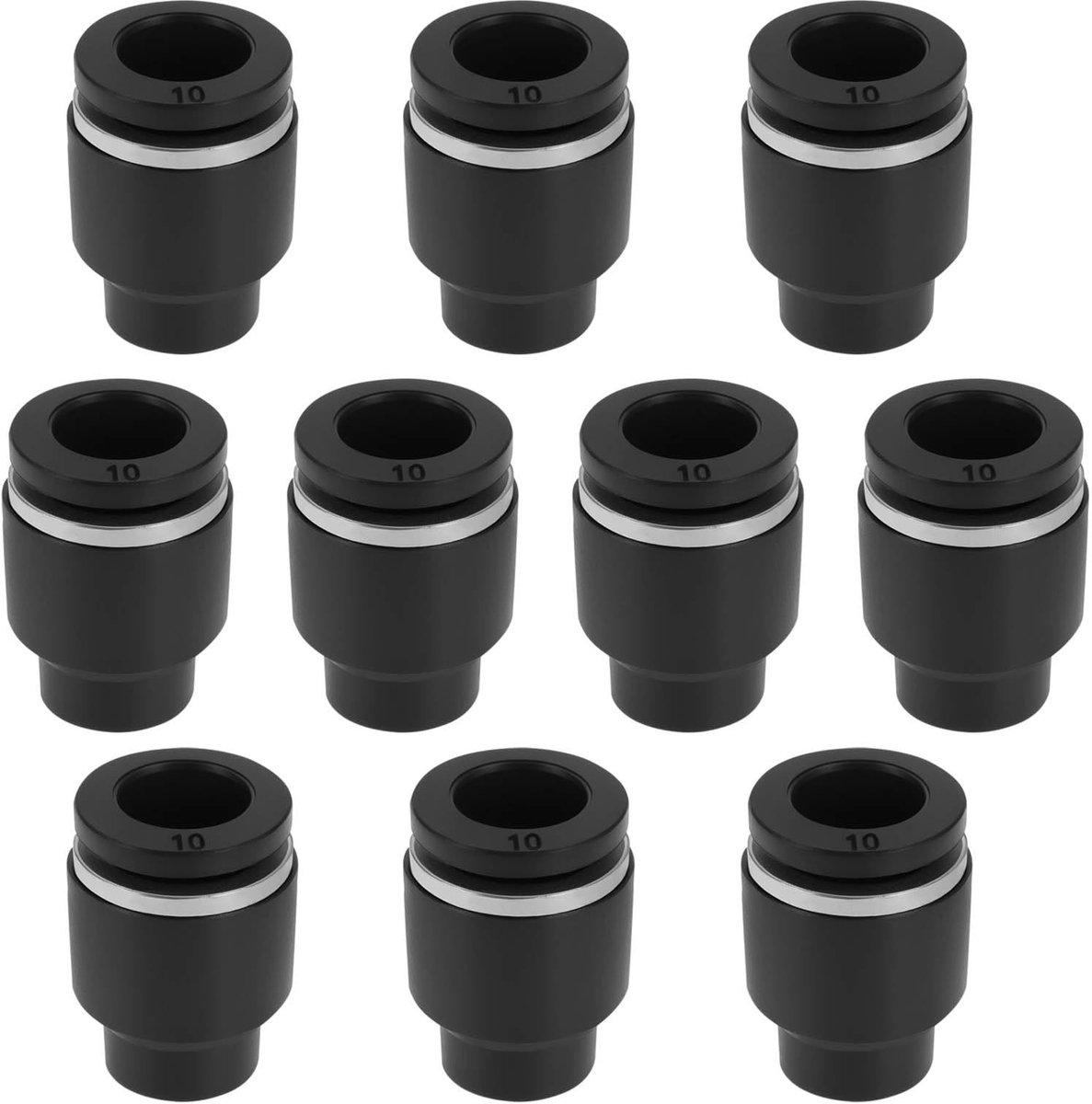 Dailygoods- Push to Connect Fitting 10 mm OD - 10 Stuks - Pneumatische Aansluitdoppen - Kunststof - Luchtgereedschap - Eenvoudige Installatie - Luchtfitting