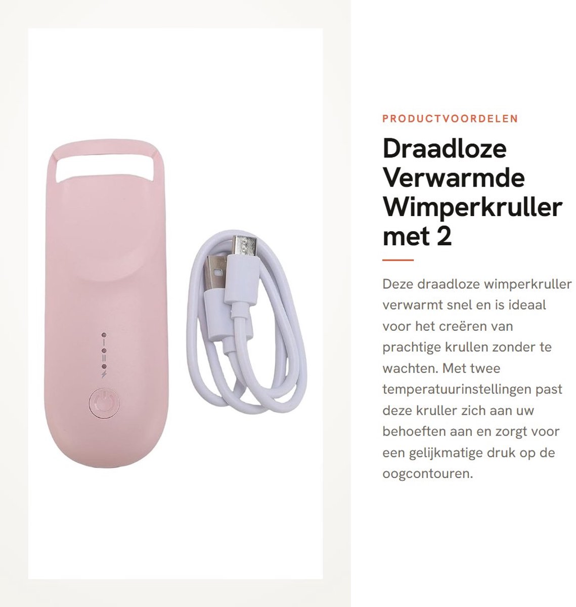 Dailygoods - Draadloze Verwarmde Wimperkruller met 2 Temperatuurinstellingen