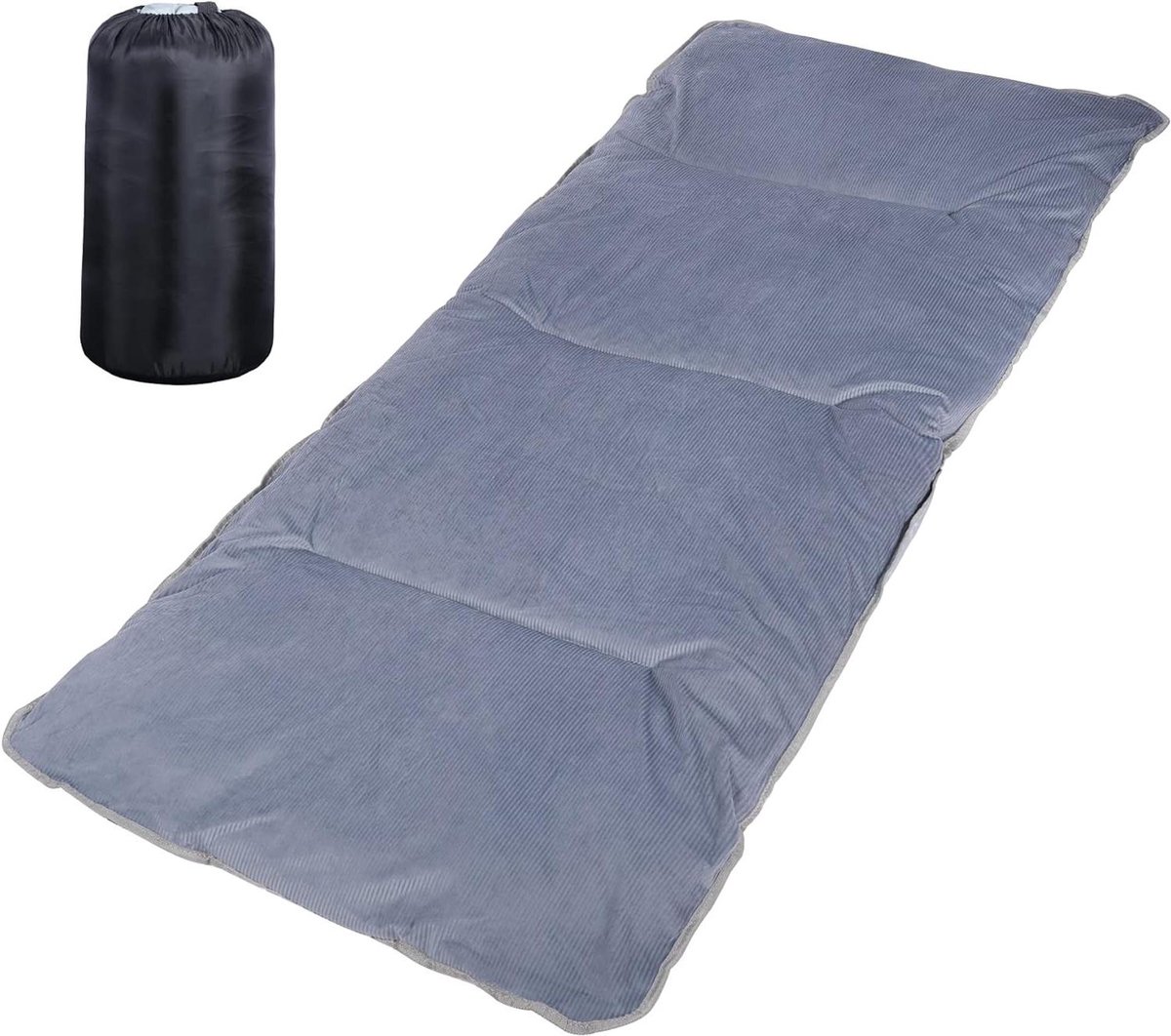 Campingbed Kussen - Veldbed Matras - Comfortabel Slapen - Opvouwbaar Draagbaar - 190 x 70 cm - Grijs