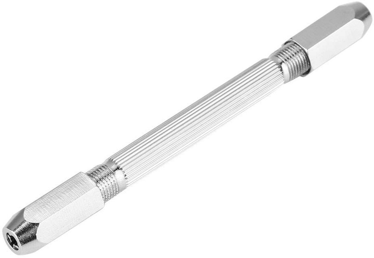 Dailygoods- Handboor Professioneel Ontwerp - Antislip Handgreep - Nauwkeurig Boren - Voor Hout/Kunststof - Punten 0-3 mm - Hoogwaardig Wit Staal - Boorset