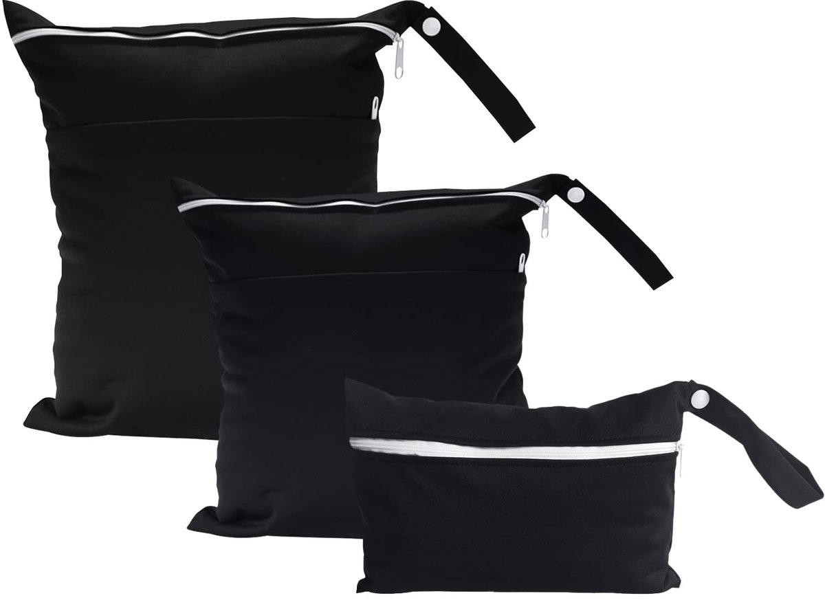 Dailygoods- Luiertas Waterdicht - 3-delig - Dubbele Ritszak - Grote Capaciteit - Geschikt voor Reizen/Zwemmen/Fitness - 30 x 36 cm - Opbergzak