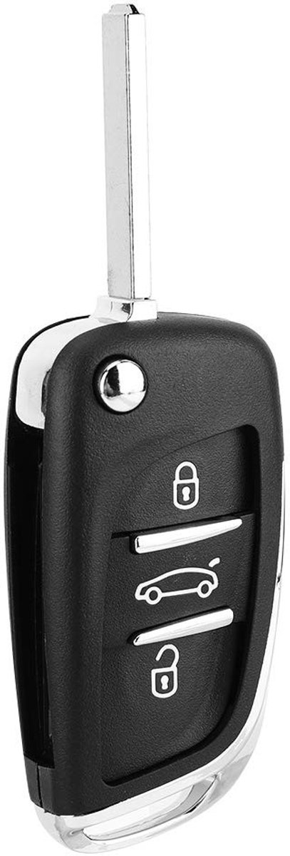 Dailygoods- Afstandsbediening 3 Knoppen - Sleutelhanger - Flip Case - Compatibel met Partner 306/407 - ABS Kunststof - Compact Ontwerp - Autosleutel