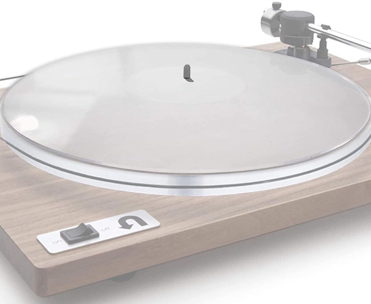 Dailygoods - Acryl Draaitafelmat - Antistatische Slipmat - Verbeter Geluidskwaliteit - Transparant - Vermindert Lawaai - Geschikt voor 12 Inch Draaita...