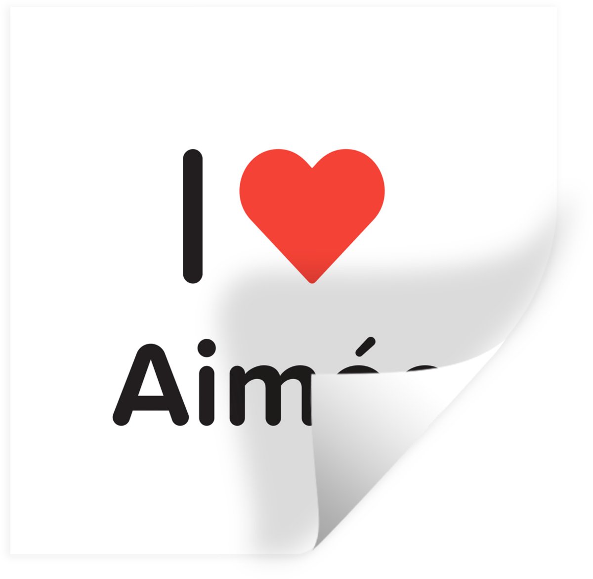 Muurstickers - Sticker Folie - I love - Aimée - Meisje - 100x100 cm - Plakfolie - Muurstic