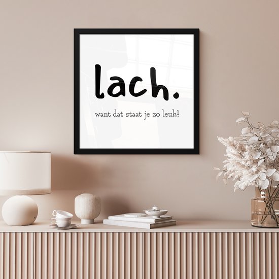 Cadre photo avec affiche - Souriez parce que ça vous va si bien - Citations - Énonciations - 40x40 cm - Cadre pour affiche