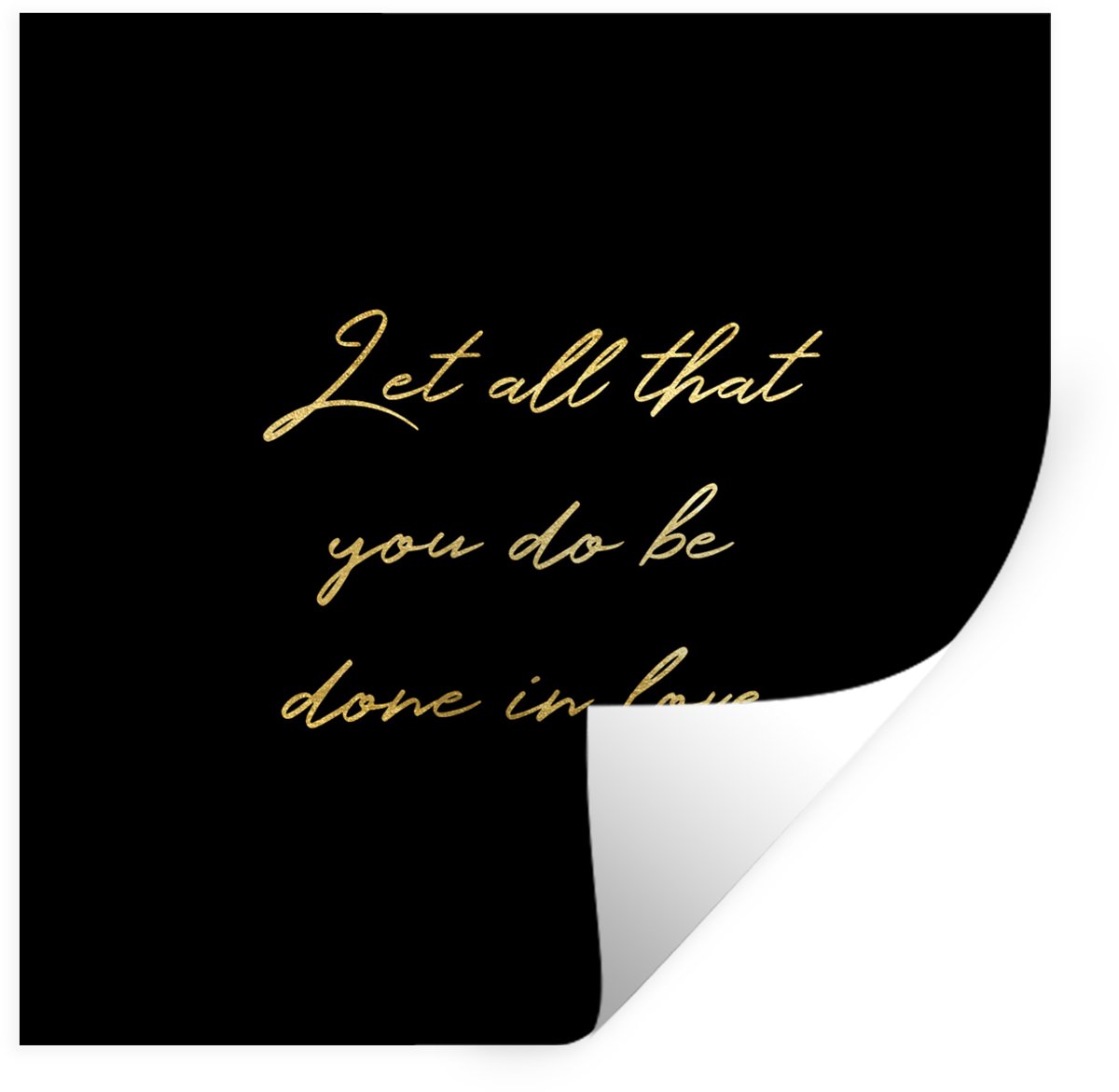 Muurstickers - Sticker Folie - Quotes - Liefde - Goud - Zwart - 50x50 cm - Plakfolie - Muu