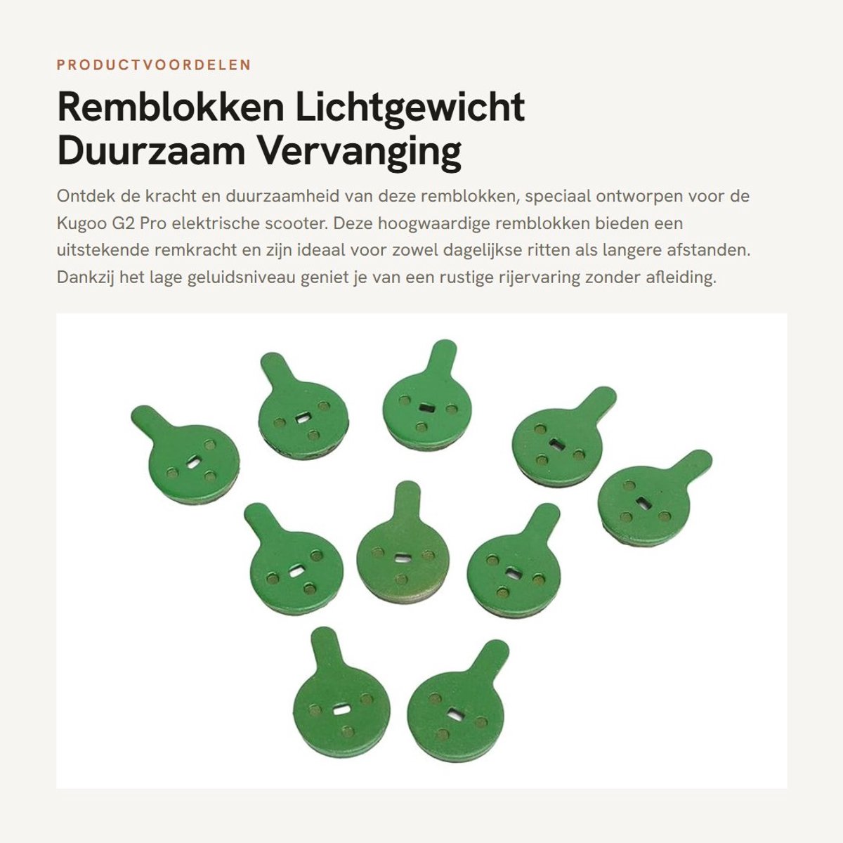 Dailygoods - Remblokken - Lichtgewicht - Duurzaam - Vervanging - Laag Geluidsniveau - Perfecte remkracht - Geschikt voor Kugoo G2 Pro - Kleurvast