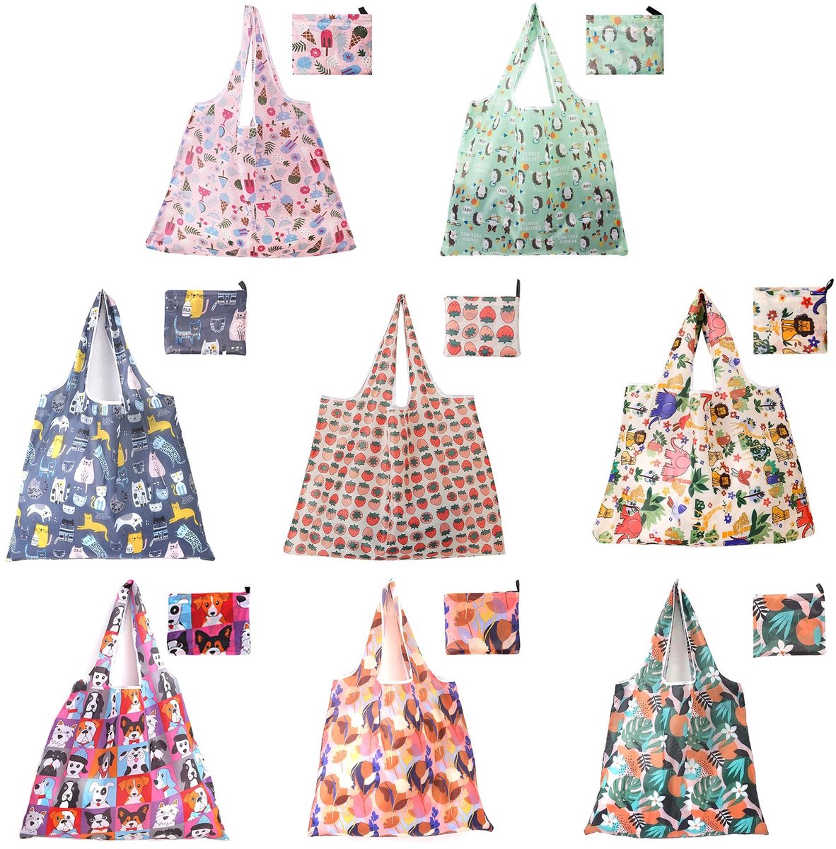 Dailygoods- Boodschappentas 1,5 kg - Opvouwbare Tas - Duurzaam Nylon - Draagtas met Handvat - Herbruikbare Shopper - Compact Formaat