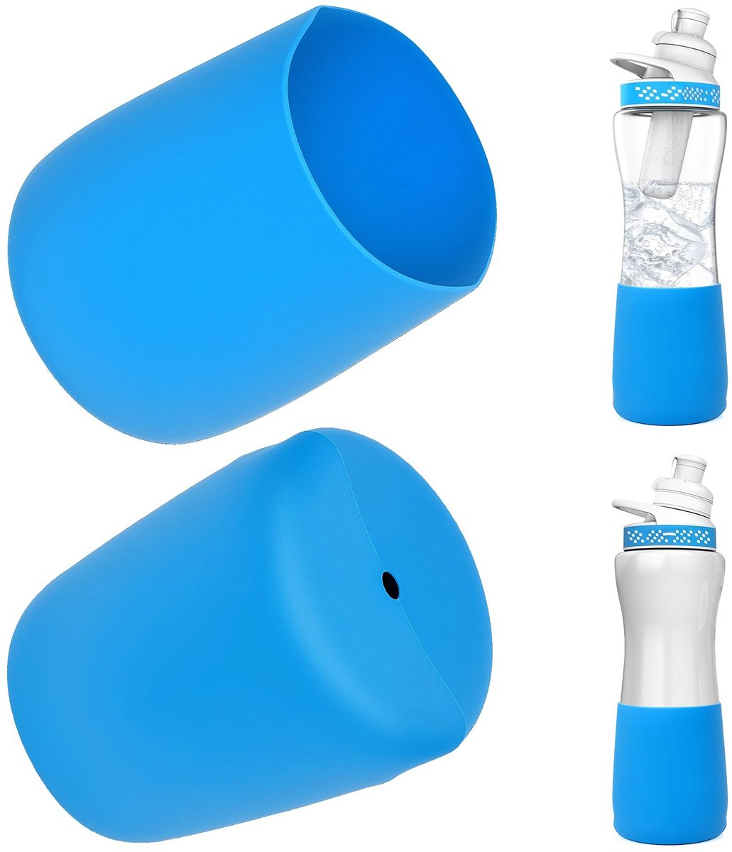 Dailygoods- Waterfles 625 ml - Set van 2 - Siliconen Antislip Bumperbeschermer - Compatibel met Cirkul - Kunststof/Roestvrij Staal - Eenvoudige Installatie - Flesbescherming