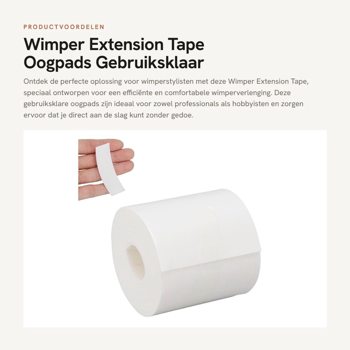 Dailygoods- Wimper Tape 110 Stuks - PE Schuim Oogpads - Ademend/Comfortabel - Voor Wimperverlenging - Geen Knippen Nodig - 6,1x2 cm