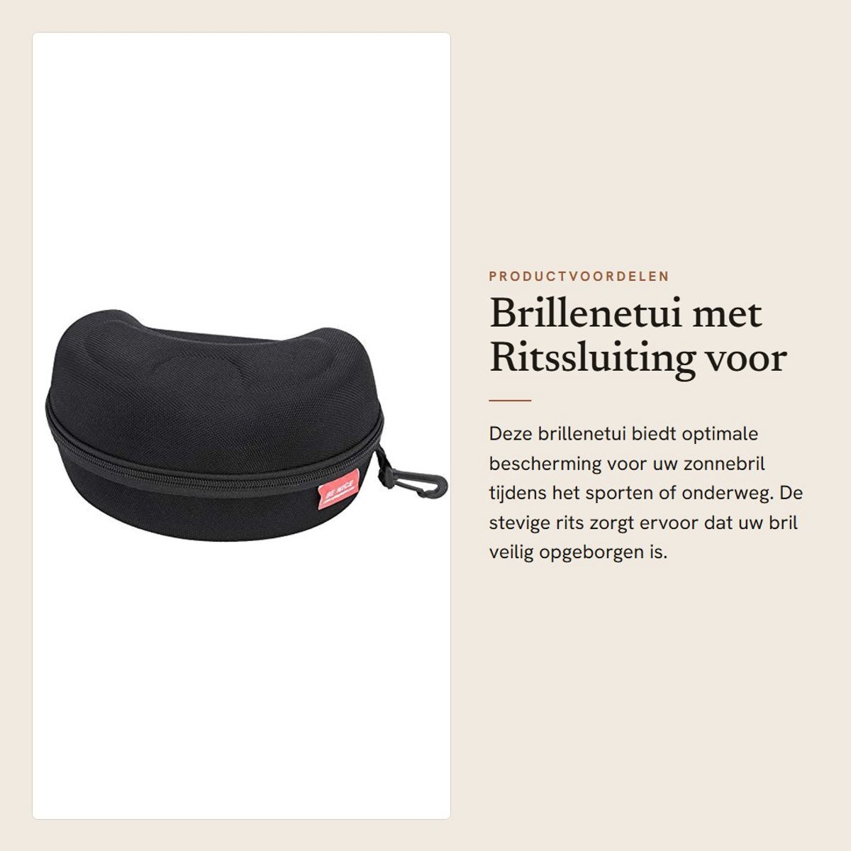 Dailygoods- Beschermhoes Zonnebril - Brillenkoker Hard Case - Spatwaterdicht - Lichtgewicht - Ritssluiting - EVA-Materiaal