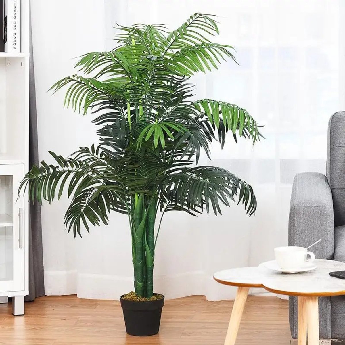 Dailygoods 3,5 meter hoge kunstmatige Areca-palm decoratieve zijden boom met mandje