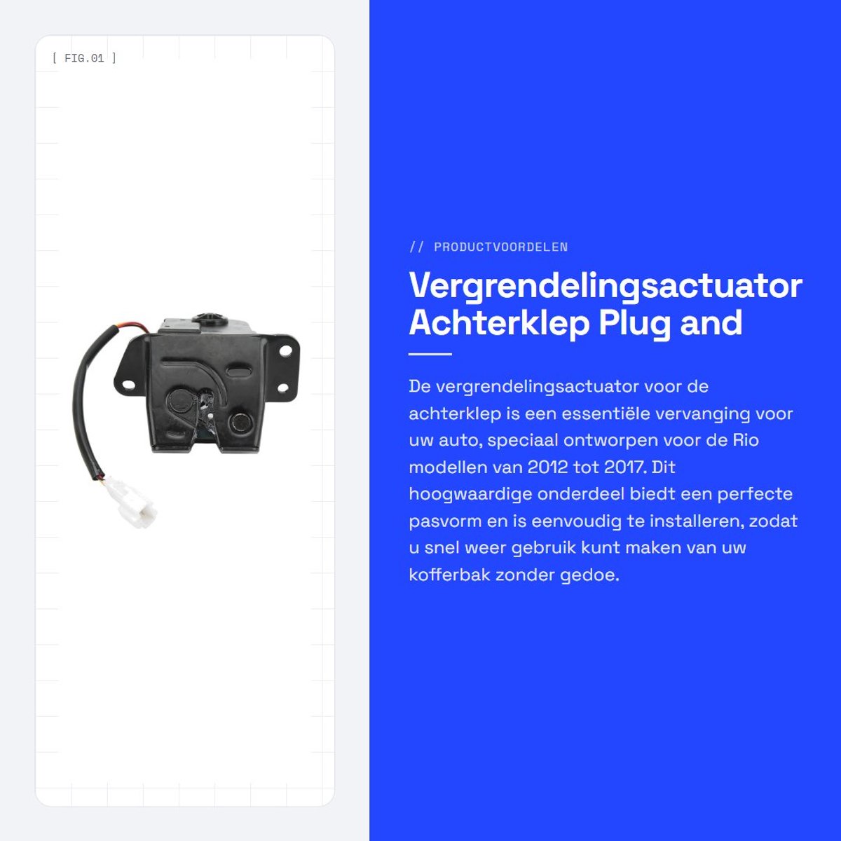 Dailygoods- Vergrendelingsactuator OEM 81230-1W210 - Achterklep - Vervanging - Heavy Duty - Autodeurvergrendelingsmotor - Eenvoudige installatie - Deurslotaandrijving