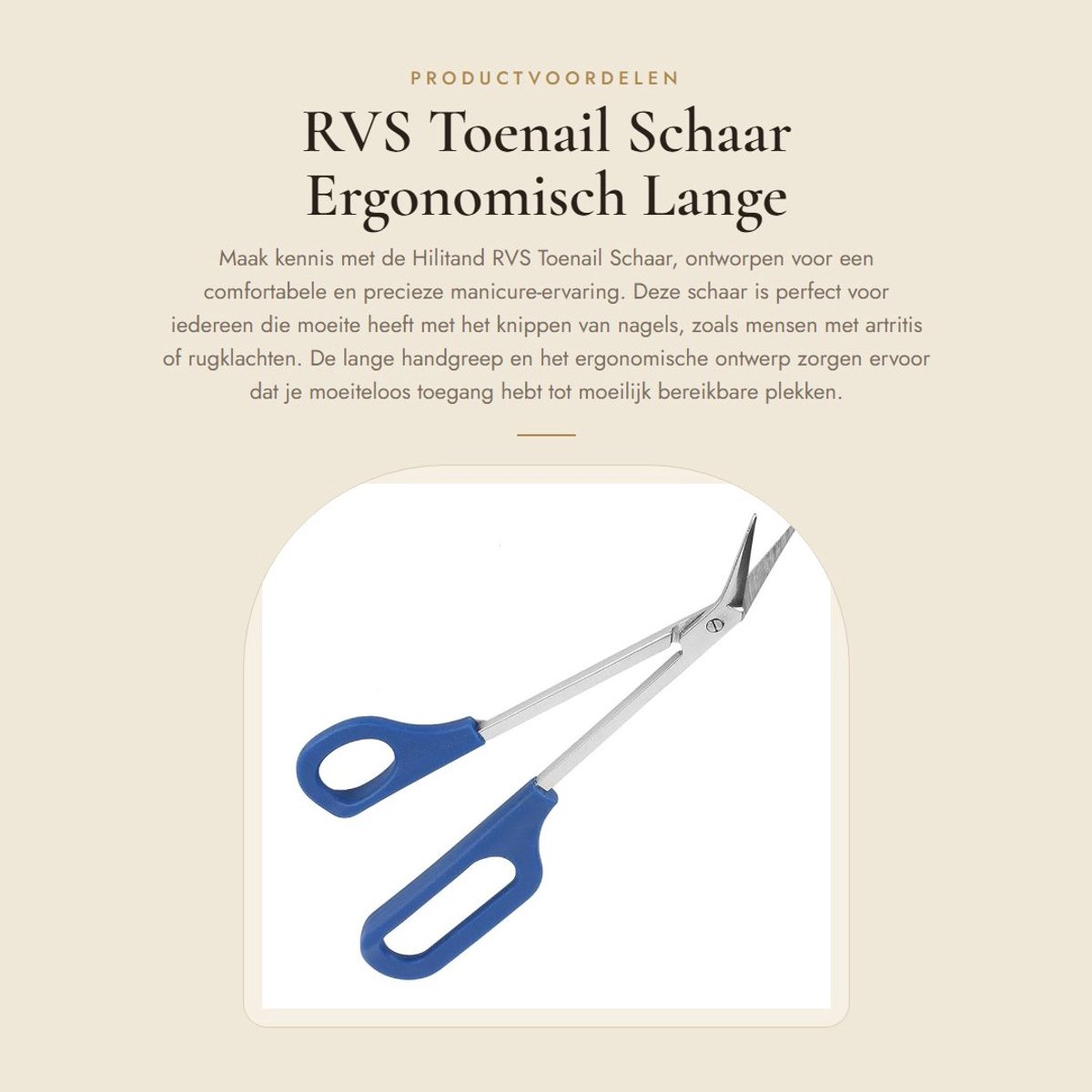 Dailygoods- Teennagelschaar Ergonomisch Ontwerp - Roestvrij Staal - Lange Steel - Comfortabele Grip - Precisie Knippen - Geschikt voor Pedicure - Nagelschaar