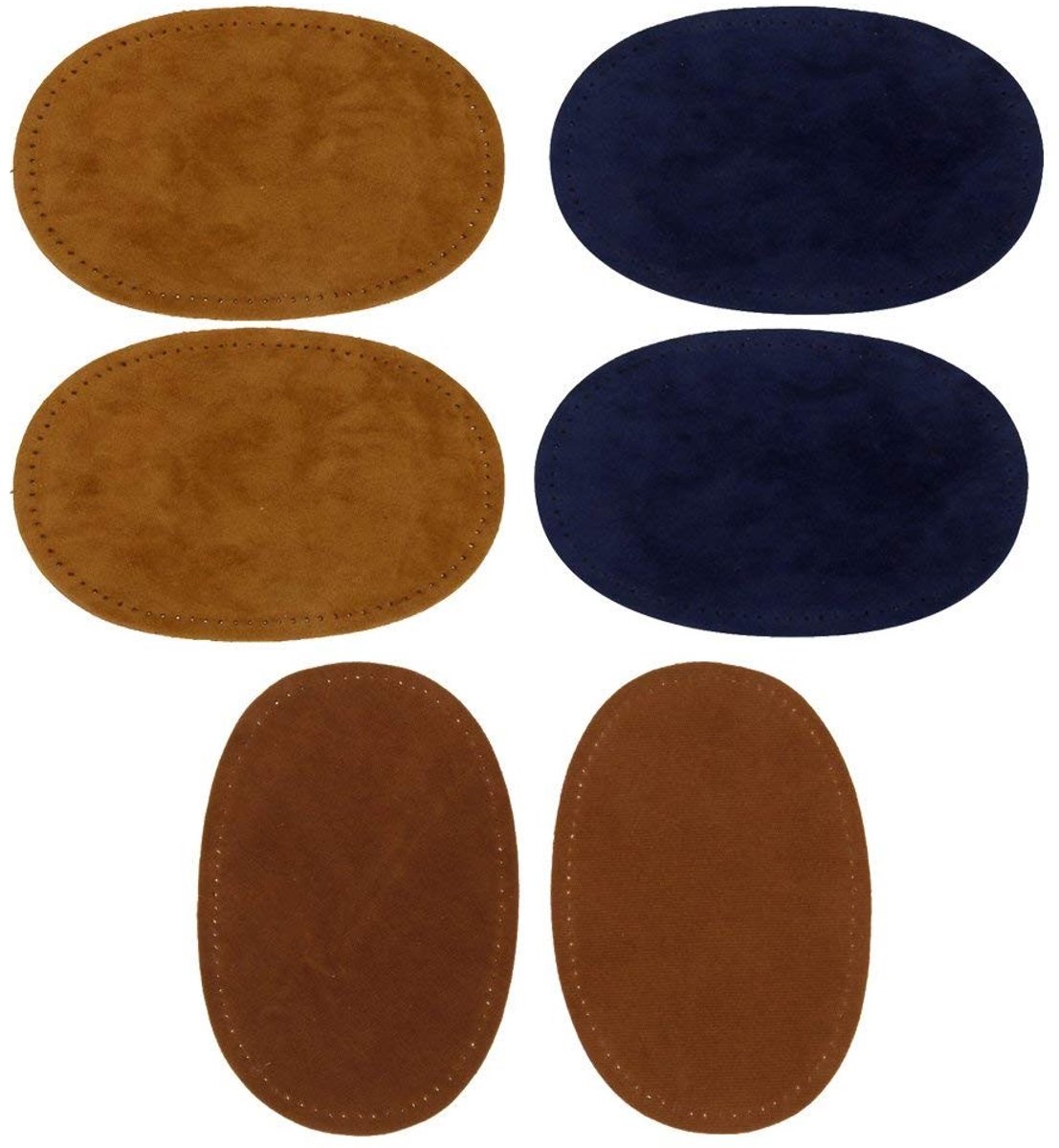 Dailygoods- Elleboogpatches 6 Stuks - Ovaal Gevormde Naai-On Suède - 14 x 9 cm - Decoratieve Toepassingen - Versterking Kleding - Hoogwaardig Materiaal - Stofpatches