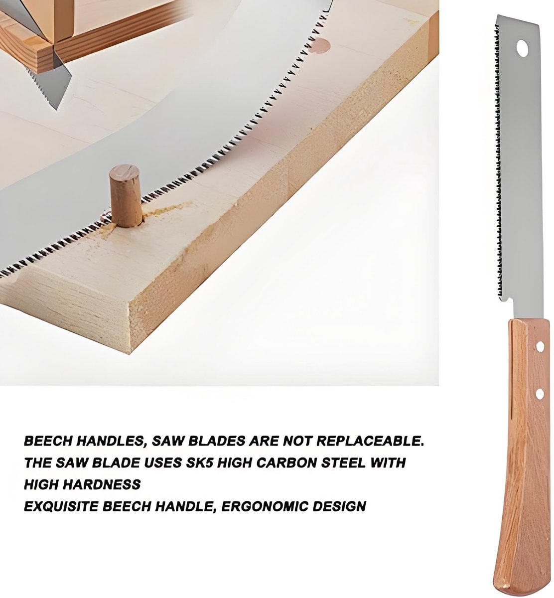 Dailygoods - Kleine Handzaag - Houten Trekzaag - Compact en Lichtgewicht - Bruin - Huishoudelijke Zaag - Perfect voor Tuin en Timmerwerk - 30 cm