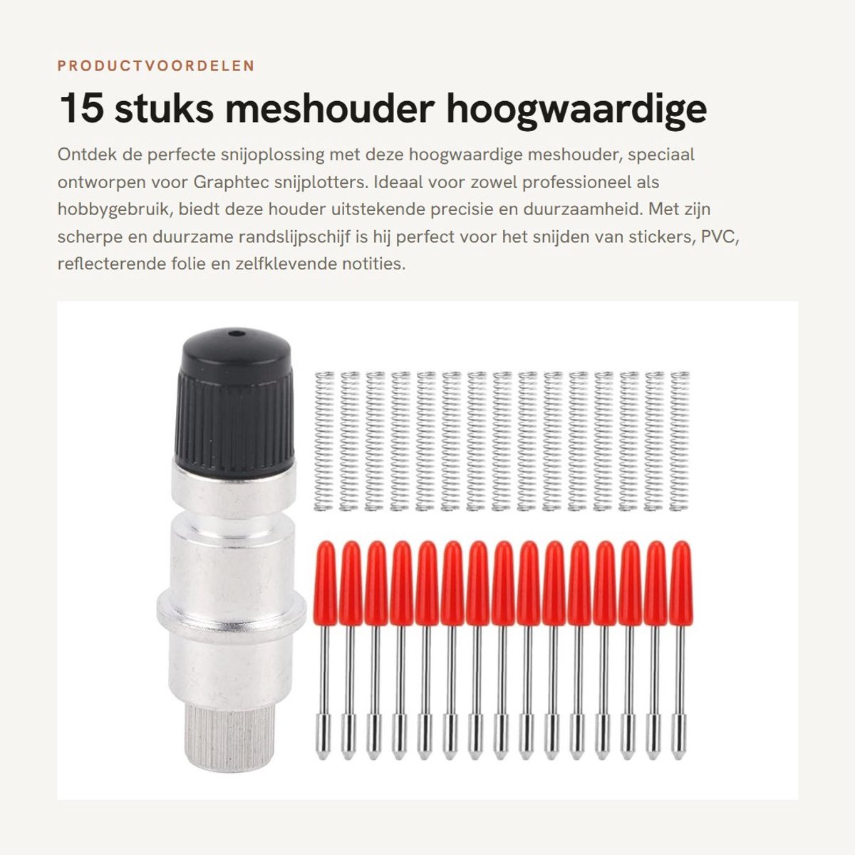 Dailygoods- Meshouder 45° - 15 Stuks - Harde Legering - Snijplotter Accessoires - Geschikt voor Graphtec Cutter - Slijtvast en Duurzaam - Snijmes
