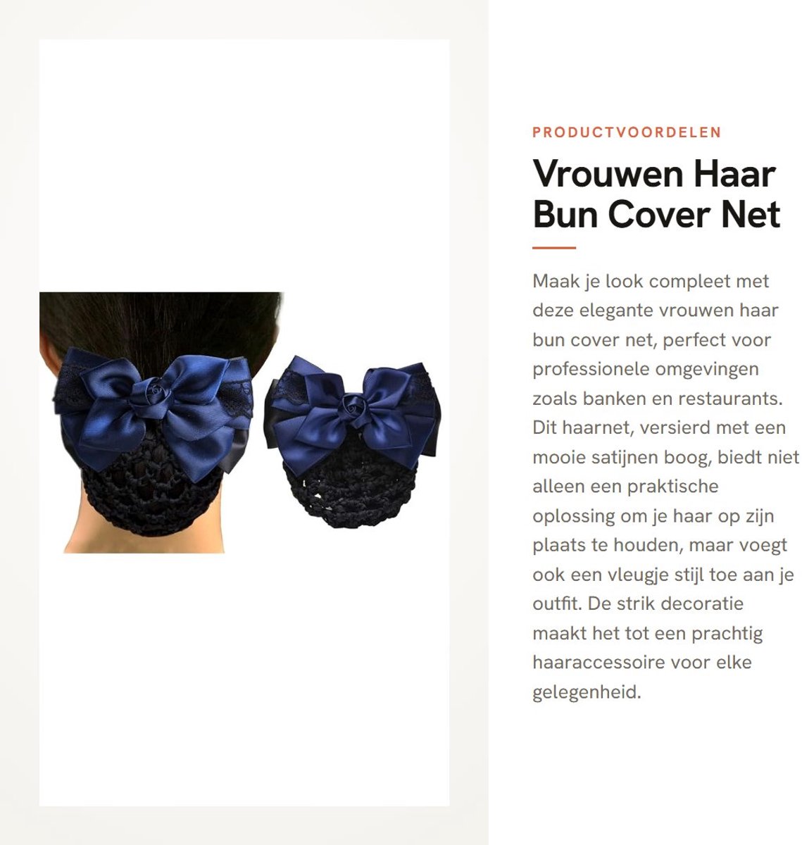 Dailygoods- Haarnet Vrouwen - Bun Cover - Snood - Satijnen Boog - Haaraccessoires - Decoratief - Geschikt voor Personeel - Haaraccessoire