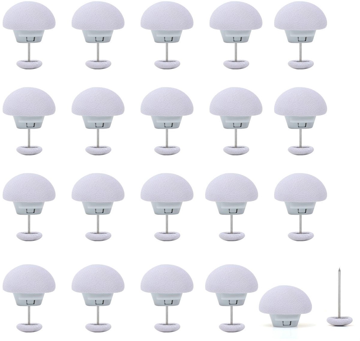 Dailygoods - Bedplafondhouder 20 Stuks met Paddenstoeldekclips voor Quiltdiktes