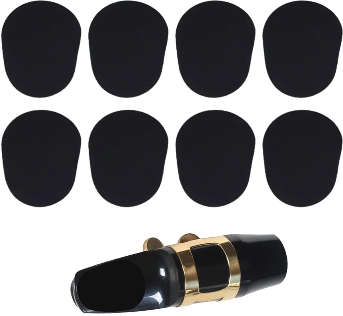 Dailygoods- Mondstukkussens 8 Stuks - Rubber 0,8 mm - Ovaal - Saxofoon/Klarinet - Bescherming voor Tanden - Hoge Kwaliteit - Mondstukpads