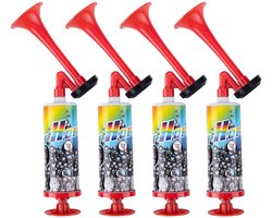 Dailygoods - 4 stuks handheld luchthoorn, WideSmart mini luchthoorn handpompen, perslucht toeter, signaalhoorn, luchthoorn, luid geluid maken toeters voor bootvaren sportevenementen, feesten, verjaardagen