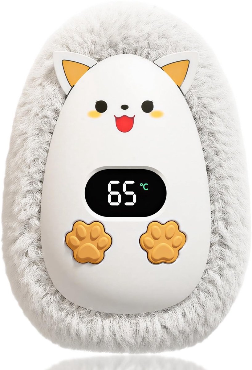 Dailygoods - Oplaadbare Handwarmers Pluche Diervorm met Digitaal Display