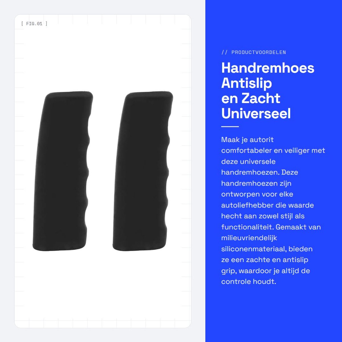 Dailygoods- Handremhoes 2 Stuks - Zachte Siliconen - Antislip - Beschermende Stofhoes - Universele Hoes - Transpiratieontwerp - Autohoes