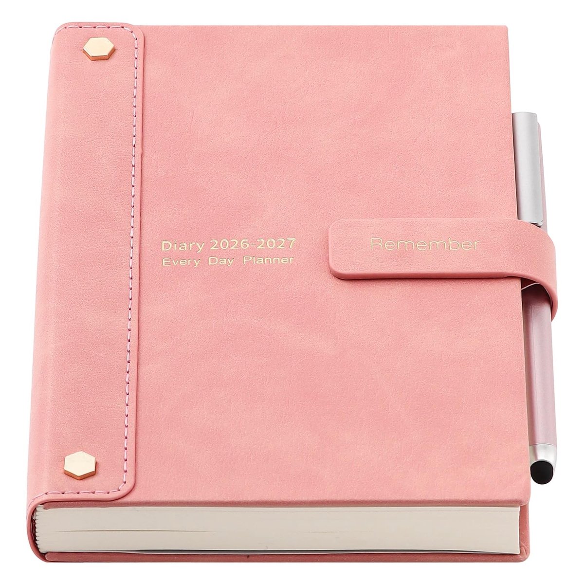 Dailygoods- Dagboek A5 - Academisch 2026-2027 - Hardcover Planner - Dagelijkse Organisator - Maandplanner met Stickers - 80gsm Papier