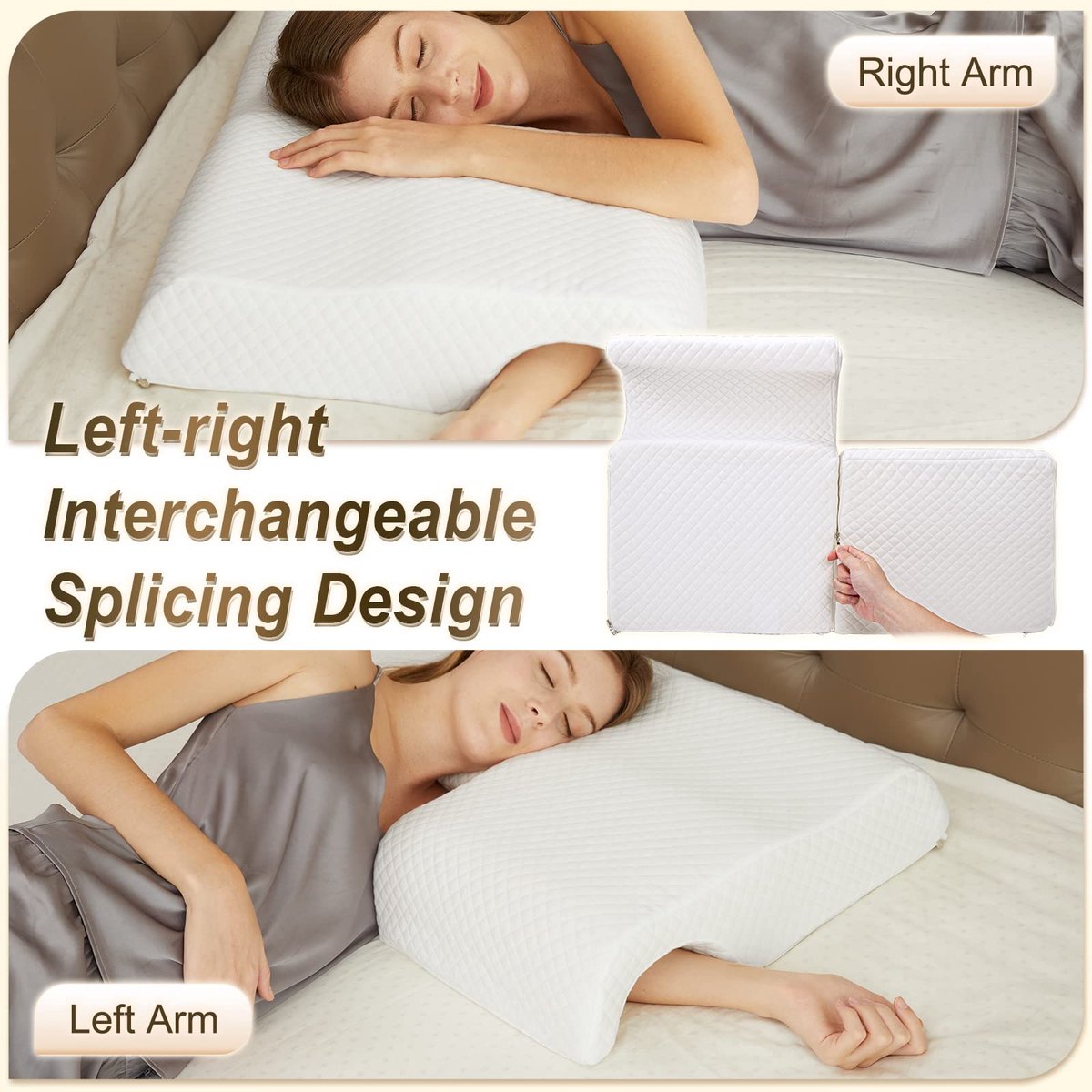 Traagschuim kussen om te slapen, armkussen, ademend gebogen knuffelkussen, slow rebound-drukkussen voor armleuningen, lendensteun | Ergonomisch kniekussen, lendensteun rug, met afneembare hoes