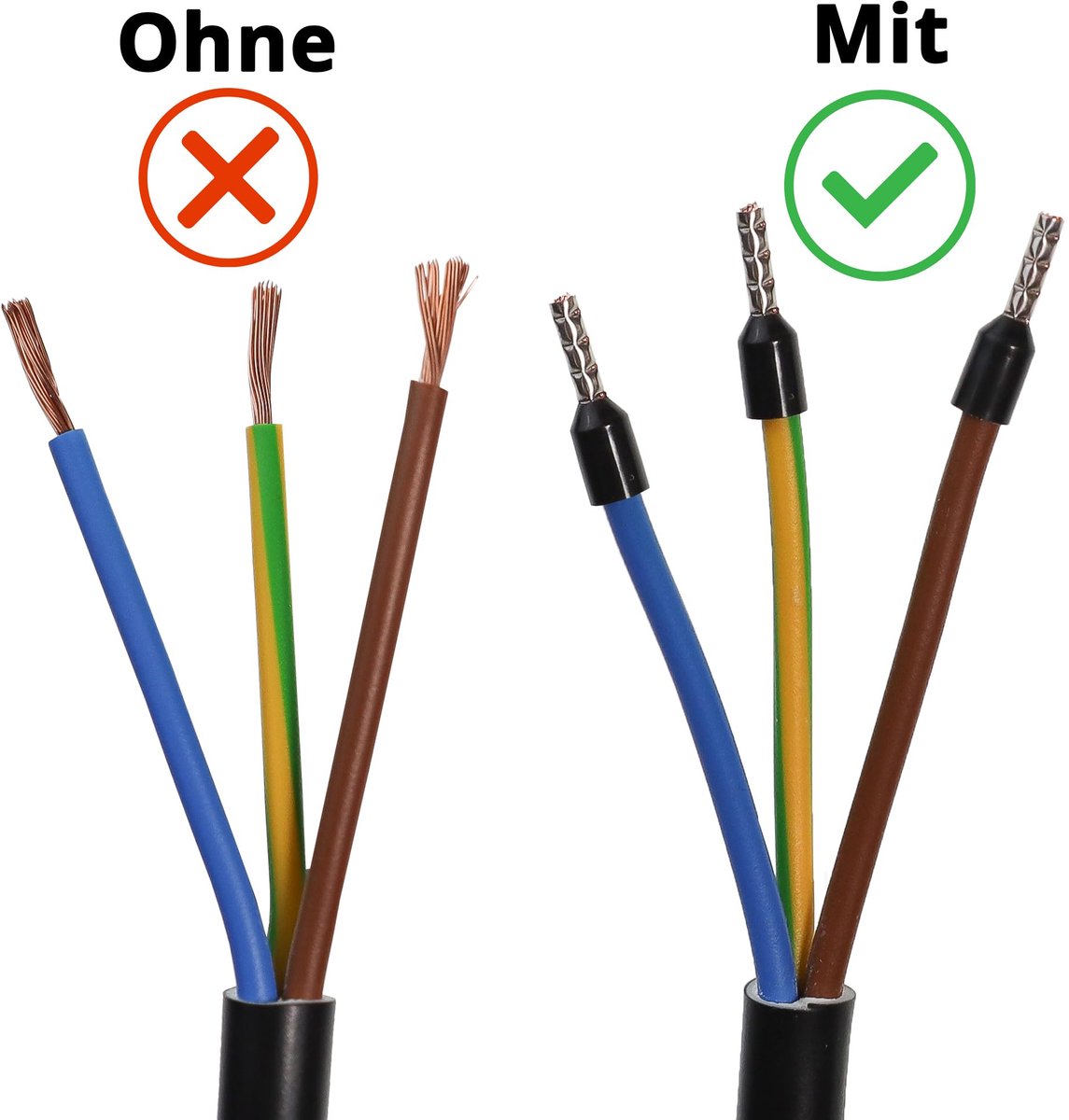 1,50 mm², zwart, geïsoleerd, mouwlengte: 18 mm, totale lengte 25,2 mm, 25 stuks