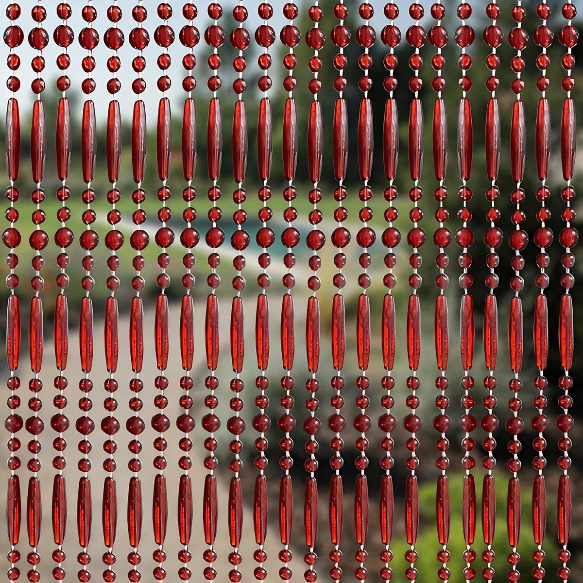 Perlenvorhang – verschillende maten en kleuren, balkondeur vliegengordijn, insectenbescherming kralen, rood vliegengordijn 100 x 230 cm