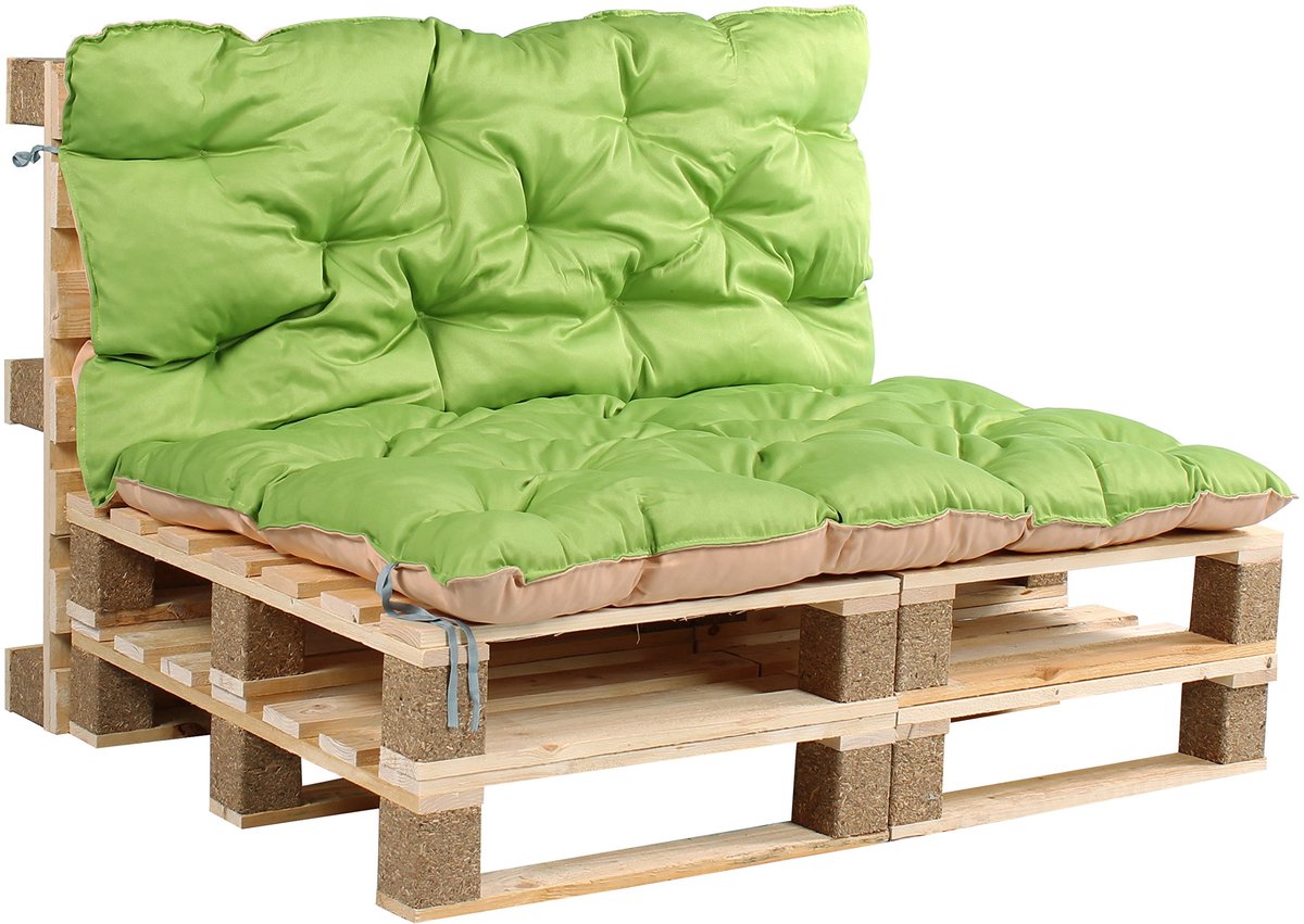 omkeerbaar zitkussen met rugleuning voor tuinpallet, circa 120 x 140 x 12 cm, veelkleurig