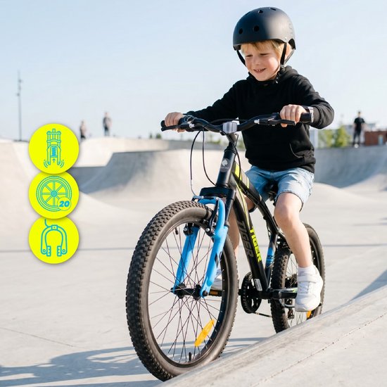 Tiger Bike Kinderfiets voor jongens van 6 tot 10 jaar, 20 inch Zwart Groen Blauw, wielmaat te kiezen uit 6 versnellingen Shimano, in hoogte verstelbaar van Tiger Bike — afbeelding 5