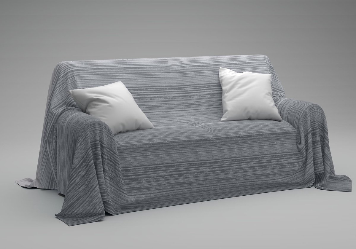 Home Sprei, bankovertrek, sprei van 100% puur katoen, bedrukt, Made in Italy (padel grijs, 270 x 270 cm)