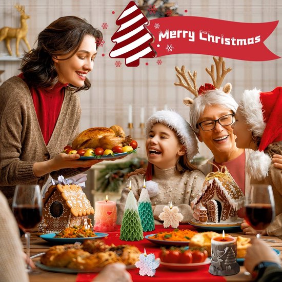 Kaarsvormen om te gieten, 3 stuks, kaarsvorm, Kerstmis, kaarsvormen, siliconen vormen, kaarsgietvormen, siliconen vorm, kaarsen voor kerstdecoratie — afbeelding 4