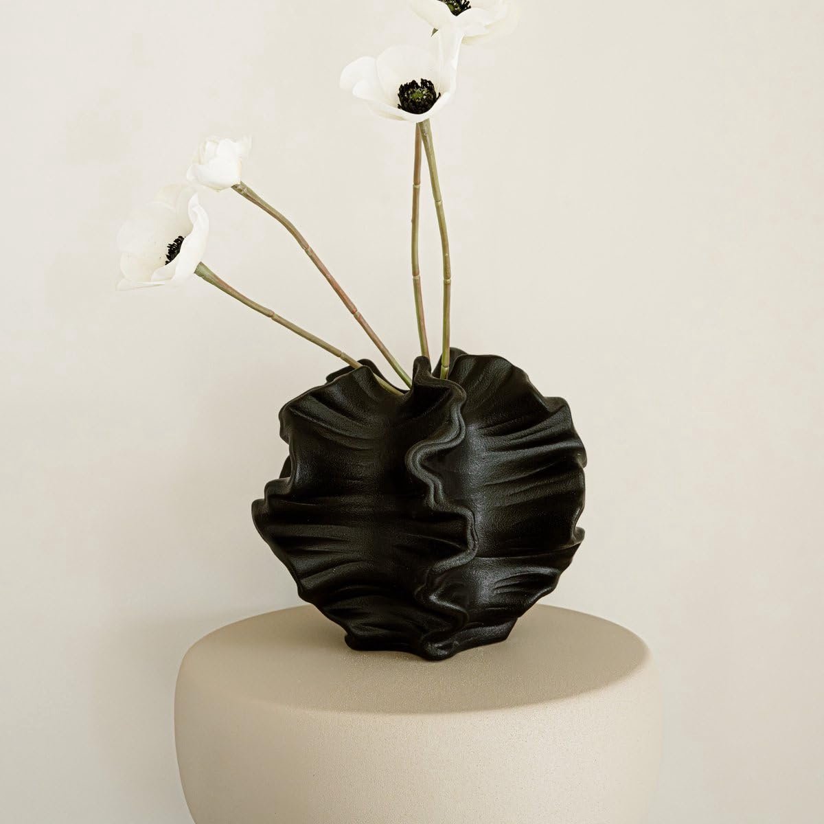Vaas M - Vaas keramiek - Decoratieve accessoires - Zwart