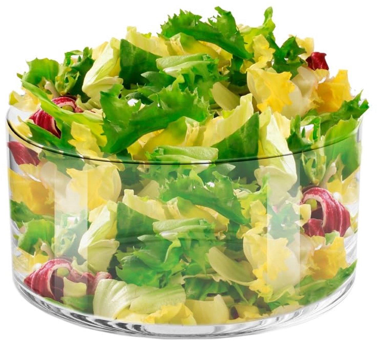 saladekom Glamour | 24 CM | Handgemaakt | Kristalglas | Voor thuis, in restaurants en voor feesten en evenementen | Vaatwasserbestendig | Loodvrij glas | krasbestendig | Loodvrij kristalglas, h