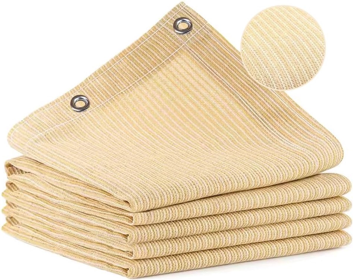 90% Zwart Schaduwdoek 3x6 M – Ademend UV-bestendig Net met Ringen, Duurzaam Zonnescherm & Privacydoek voor Tuin, Pergola, Terras, Veranda, Carport, Zwembad
