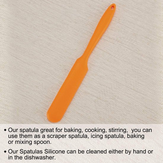 sourcing map Siliconen spatel hittebestendig krasbestendig keukenspatel anti-aanbakglas spatel voor het koken bakken en mengen oranje 1 stuk van Sourcing Map — afbeelding 5