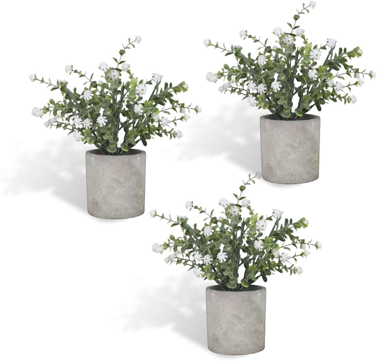 3 stuks kunstplanten, kleine kunstplanten, mini-planten, kunstmatige plant, geschikt voor boekenkastdecoraties, slaapkamer, badkamer en kantoor, bureaudecoraties