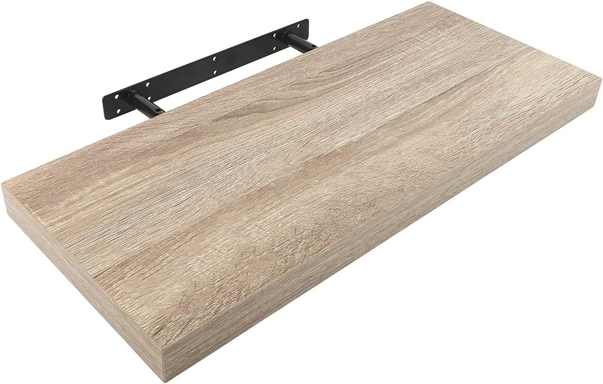 zwevende wandplank 60x25x4cm verouderd eiken kleur, wandplank onzichtbare fixatie planken decoratief maximale belasting 25kg