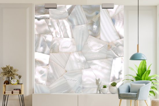 Papier peint - Papier peint photo peint Nacre brillante gros plan sur la nature - Largeur 280 cm x hauteur 280 cm