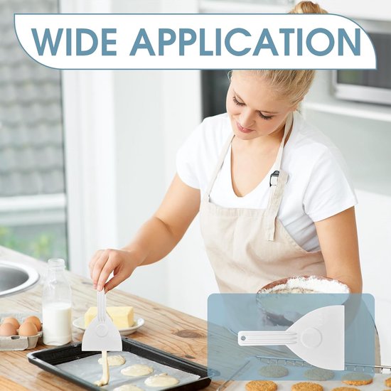 Spatels, deegkaart, spatel, deegsnijder, pizzaspatel, kunststof spatel, keuken, deegspatel, flexibele set, crèmeschraper, flexibele deegschraper met handgreep, voor bakken, cake, fondant — afbeelding 4