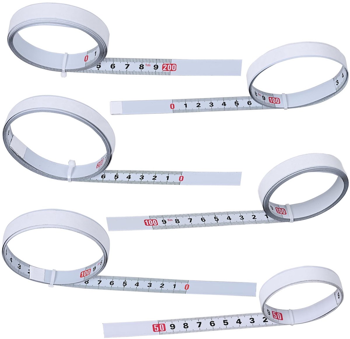 Dailygoods - 6 Stuks Zelfklevend Meetlint 2m - Handig en Duurzaam