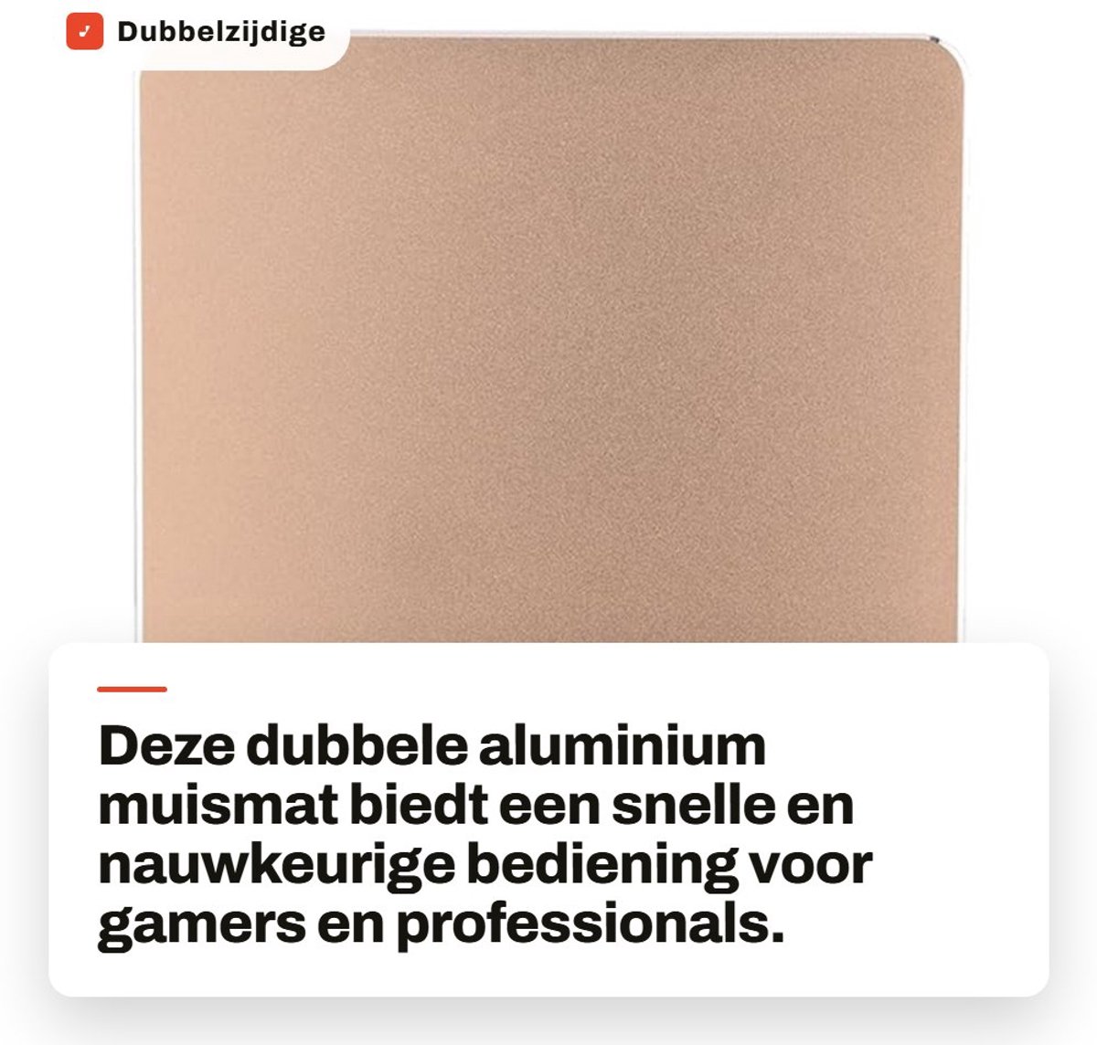 Dailygoods- Muismat Dubbelzijdig Aluminium - Gaming Muismat - Harde Muismat - Nauwkeurige Bediening - 18x16 cm - Zware Grip
