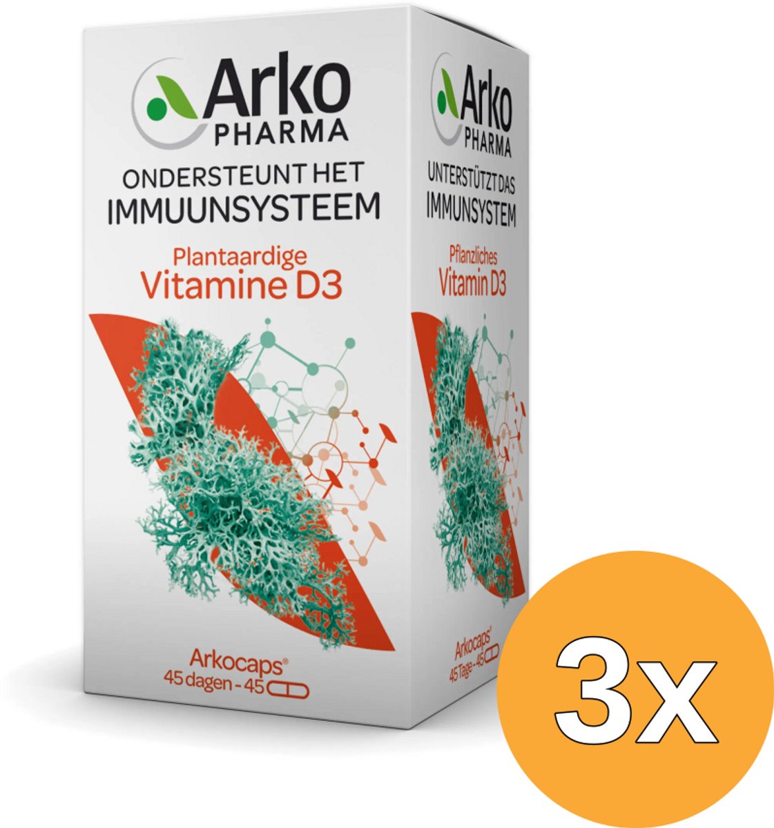 3x Arkocaps Vitamine D3 2000IE Vegan (45 capsules)