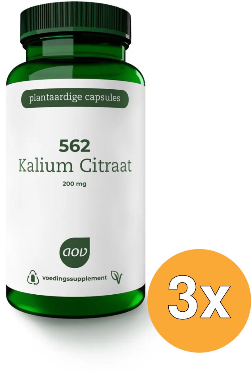 3x AOV 562 Kalium citraat 200mg (90 vega capsules)