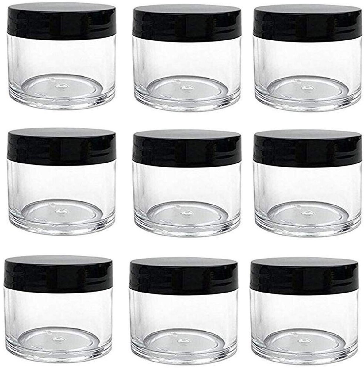 Dailygoods- Cosmetische Pot 12 Stuks - Transparante Potten - BPA-vrij - Sterk/Duurzaam - Reizen - Compact/Lichtgewicht - Opbergpot
